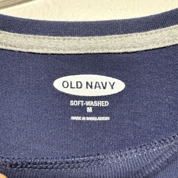 Old Navy Shirt Set of 2 Soft-Washed Short Sleeve Tee Purple & Blue Men Sz Medium - Picture 10 of 12